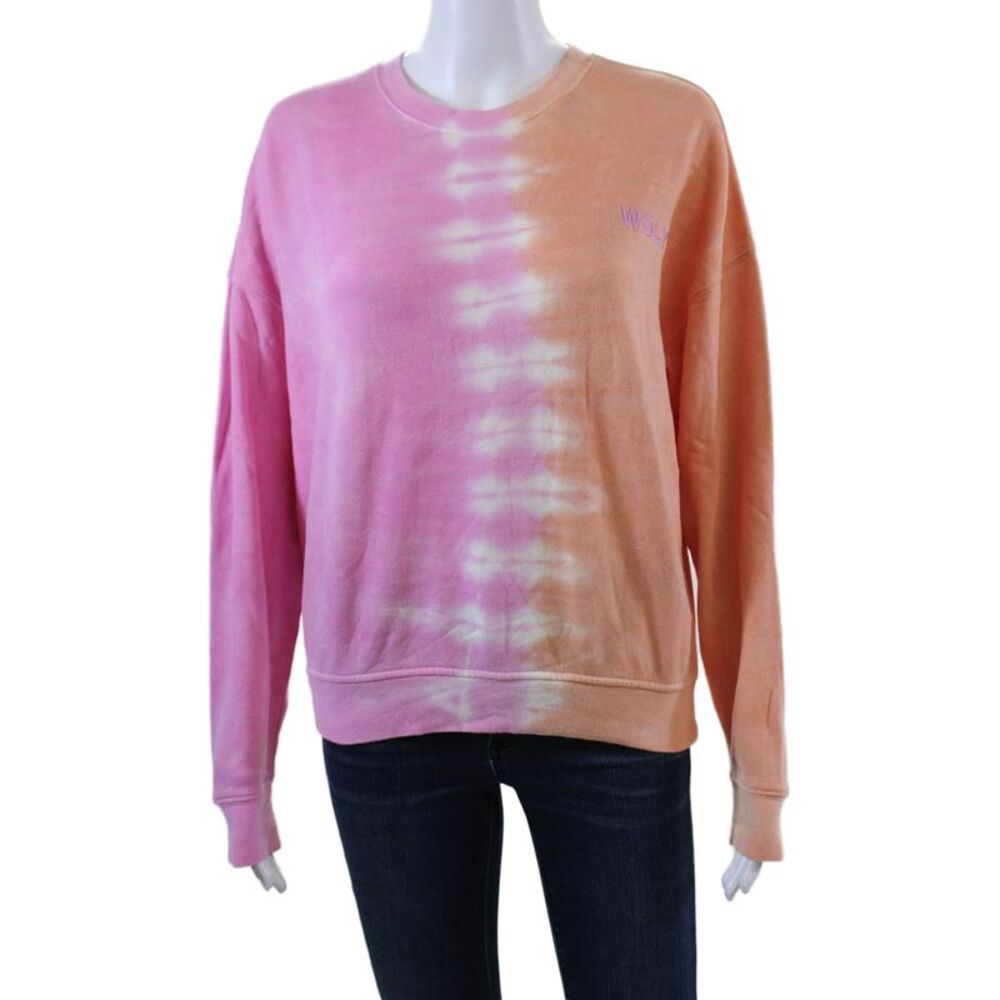 Wesley Womens Tie Dye Print Sweater Pink Orange Organic Cotton Size Extra Extra
